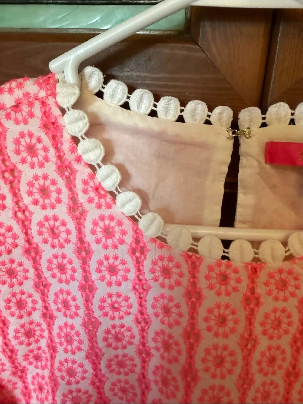 Lilly Pulitzer Jourdana Eyelet Top color pattern Lilly's Coral Starburst 10 - Picture 5 of 11